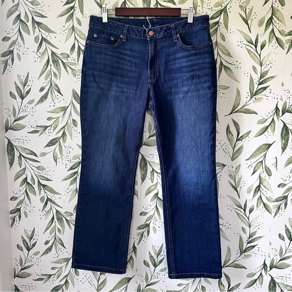 L.L. Bean Beanflex Bootcut Favorite Fit Jeans. 16 Petite. Dark wash. - Picture 1 of 12